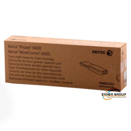 Toner Xerox 106R02233 Cyan Phaser 6600, wc 6605 6,000 Páginas.