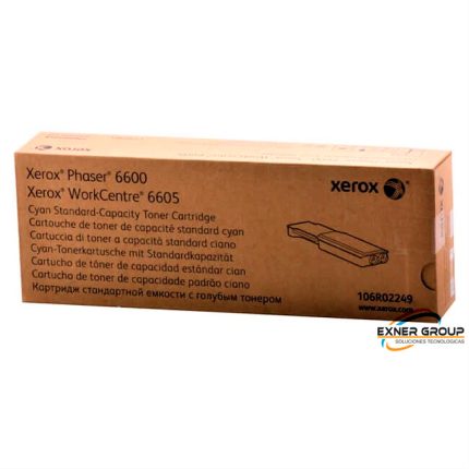 Toner Xerox 106R02249 Cyan phaser 6600, wc 6605 2,000 Páginas.