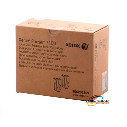 Toner Xerox 106R02609 Cian Phaser 7100 Dual Pack 9,000 Páginas.
