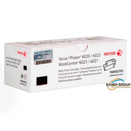 Toner Xerox 106R02763 Black phaser 6020, wc 6027 2,000 páginas.