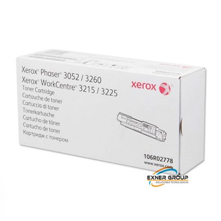 Toner Xerox 106R02778 Phaser 3052, wc 3225 3,000 páginas.
