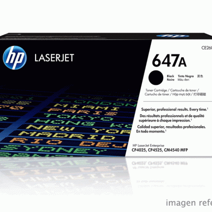 Toner HP CE260A 647A LaserJet CP4525 Negro 8,500 Páginas
