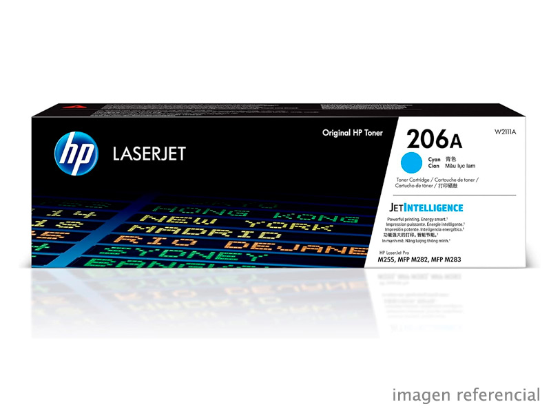 W2111A Toner HP W2111A 206A Cyan LaserJet Pro M255 M283fdw 1,250 Paginas