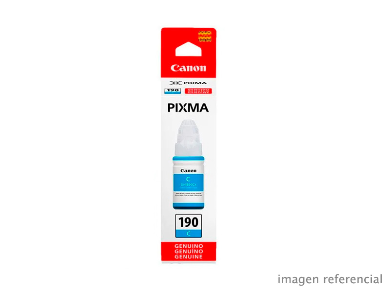 0668C001AA Tinta Canon GI-190C Cian 70ml para PIXMA G3100 G4100 G2100 G1100 Original 0668C001AA
