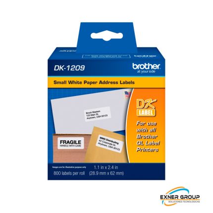 Rollo Continuo Brother DK-1209 800 Etiquetas 29mm X 62mm.