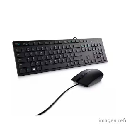 Mouse + Teclado DELL KM300C, Ambidiestro, USB, Optico, 1000 DPI, Color Negro, en Español.