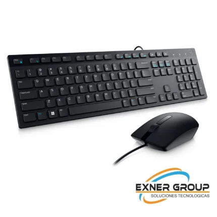 Mouse + Teclado DELL KM300C, Ambidiestro, USB, Optico, 1000 DPI, Color Negro, en Español.