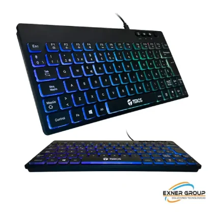 Teclado inalambrico TEROS TE-4066G, multimedia, con iluminación RGB backlit