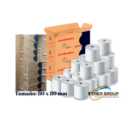 CONTOMETRO TERMICO GALLO 80mm x 80mt Negro (caja x 20 Rollo)