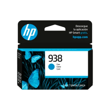 Cartucho de Tinta HP 4S6X5PL 938 Cian Officejet Pro 9110/9130/9730 800 Páginas