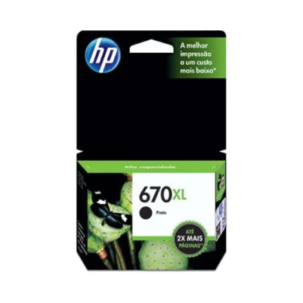 Cartucho de Tinta HP CZ117AL (670XL) Negro, 550 Páginas