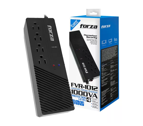 FVR-1012 Estabilizador Forza FVR-1012 1000VA (500W) con 4 Tomas