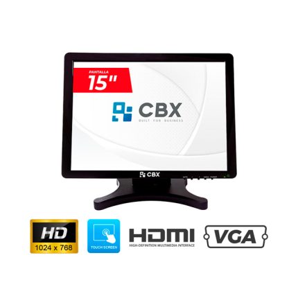 Monitor CBX Touch 1501W 15" HDMI/VGA Base de Metal