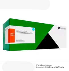 Toner Lexmark 20N40C0 Cyan CS431dw, CX431adw 1500 Páginas