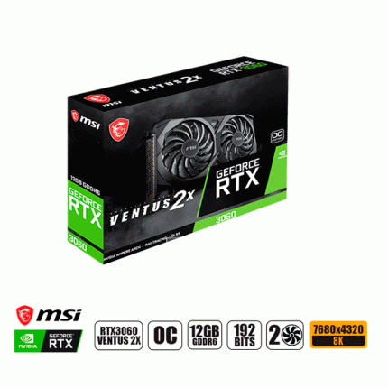 Tarjeta Gráfica MSI GeForce RTX 3060 12GB Ventus 2X OC Modelo 912-V397-658