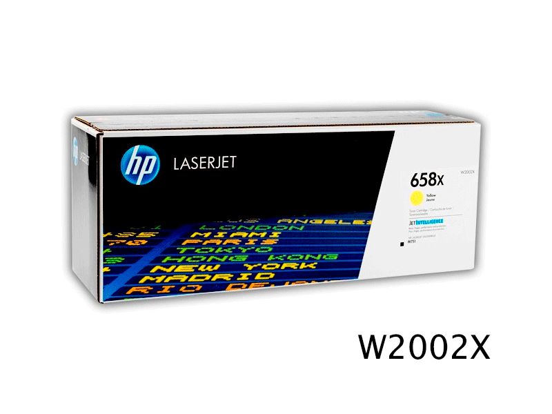 W2002X Toner HP W2002X 658X Amarillo para LaserJet M571 28,000 Páginas