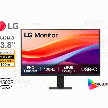Monitor Curvo LG 24U421A-B de 23.8” FHD, Panel VA, Curvatura 1500R, HDMI, USB-C 15W, Audio-Out
