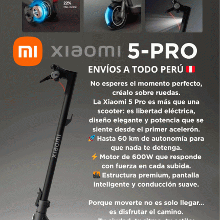 Scooter Eléctrico Xiaomi Electric Scooter 5 Pro Autonomía 60 km Motor 400W Velocidad 25 km/h