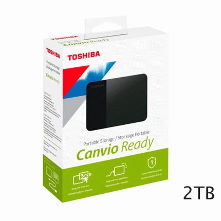 Disco Duro Externo Toshiba Canvio Ready 2TB HDTP320XK3AA USB 3.0/2.0 Plug & Play Negro