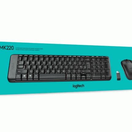 Combo Teclado y Mouse Logitech MK220 Inalámbrico, Compacto y Negro