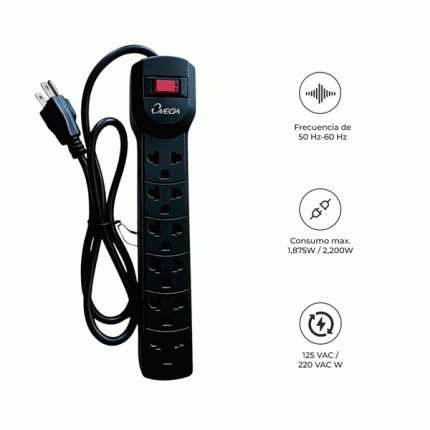 Supresor de Picos Omega 492723BK Negro 220V 0.80 m