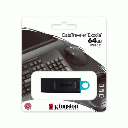 Memoria USB Kingston 64GB DataTraveler Exodia DTX USB 3.2 Negro DTX/64GB