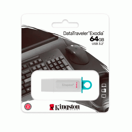 Memoria USB Kingston DataTraveler Exodia 64GB USB 3.2 Blanco KC-U2G64-5R