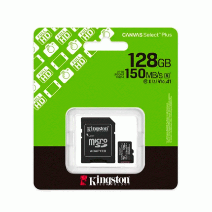 Memoria MicroSDHC Kingston 128GB 150MB/s Clase 10 con Adaptador SD (SDCS3/128GB)