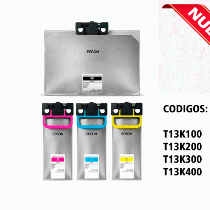 Tinta Epson T13K T13K100 T13K200 T13K300 T13K400 para WorkForce Pro EM-C8100 A3 Alta Capacidad