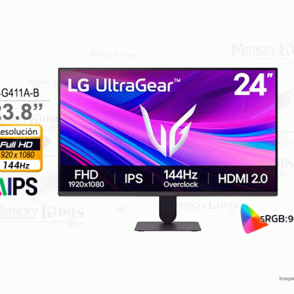 Monitor LG LED 24" IPS FHD 24G411A-B 144Hz 1ms HDMI