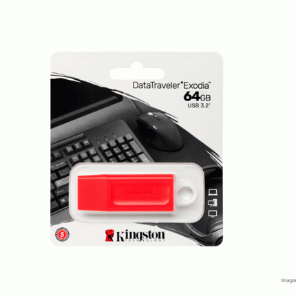 Memoria USB Kingston 64GB DataTraveler Exodia DTX USB 3.2 rojo KC-U2G64-7GR