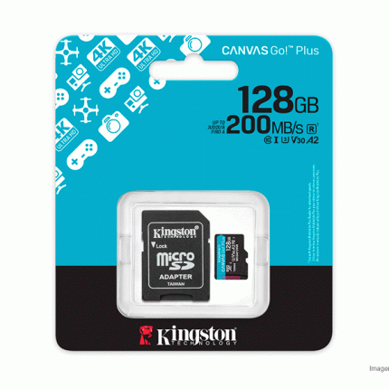 Memoria MicroSDXC Kingston Canvas Go! Plus 128GB R200MB/s Clase 10 con Adaptador SDCG4/128GB