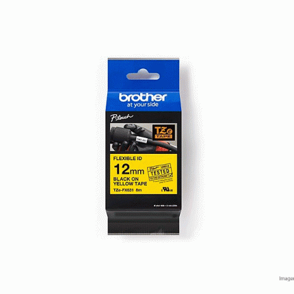 Cinta Brother TZE-FX631 Negro sobre Amarillo 1/2"