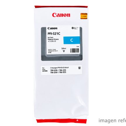 Tinta Canon PFI-321C Cyan imagePROGRAF TM-250 TM-350 TM-355 2891C001AA 300ml