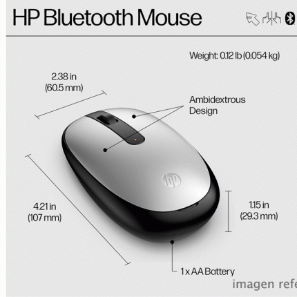 Mouse HP 240 Bluetooth 43N04AA Inalambrico Negro/Plata USB Libre