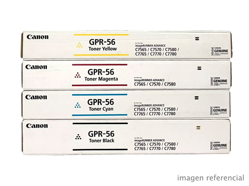 GPR-56 Kit Completo Toner Canon GPR-56 Black, Cyan, Magenta y Yellow 0998C003AA, 0999C003AA, 1000C003AA, 1001C003AA