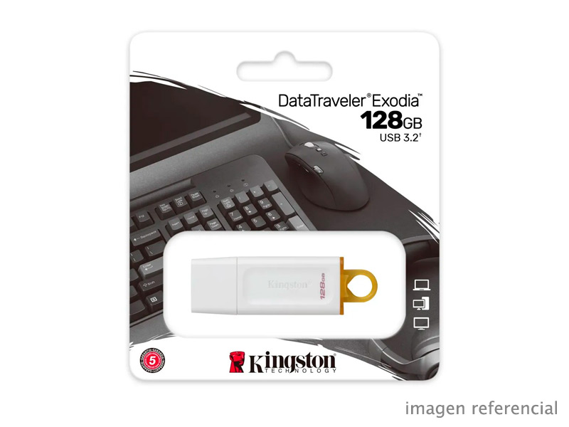 KC-U2G128-5R Memoria USB Kingston DataTraveler Exodia 128GB USB 3.2 Gen 1 Blanco KC-U2G128-5R
