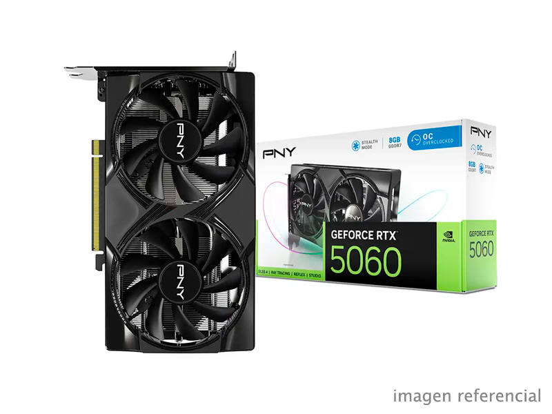 VCG50608DFXPB1-O Tarjeta de Video PNY GeForce RTX 5060 OC 8GB GDDR7 VCG50608DFXPB1-O