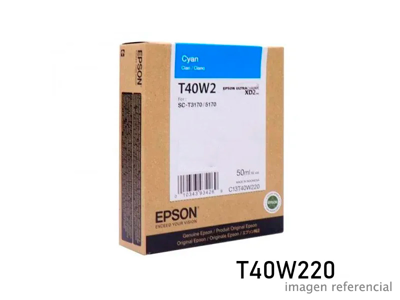 T40W220 Tinta Epson T40W220 Cyan UltraChrome XD2 50 ml SureColor T3170 T5170