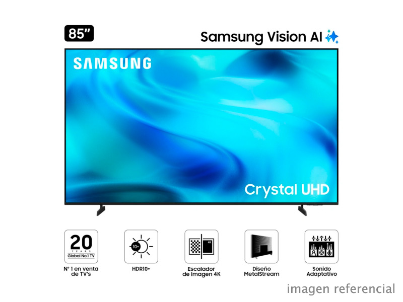 UN85U8000HGXPE Televisor Samsung Crystal UHD 4K Smart TV 85" UN85U8000HGXPE LED Vision AI Tizen