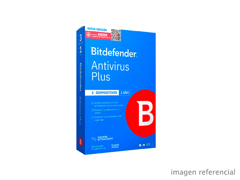 B11010063 Bitdefender Antivirus Plus 3 dispositivos 12 meses B11010063