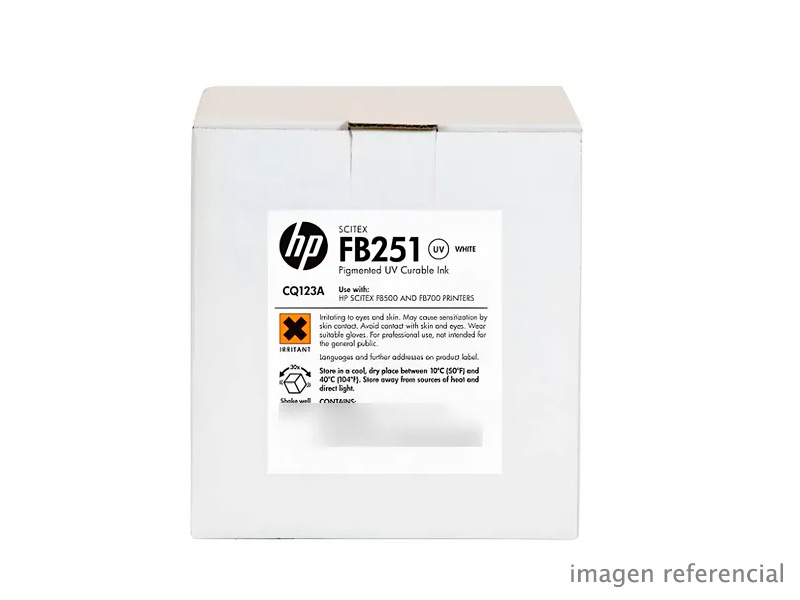 CQ123A Tinta HP Scitex FB251 CQ123A blanca 2 litros