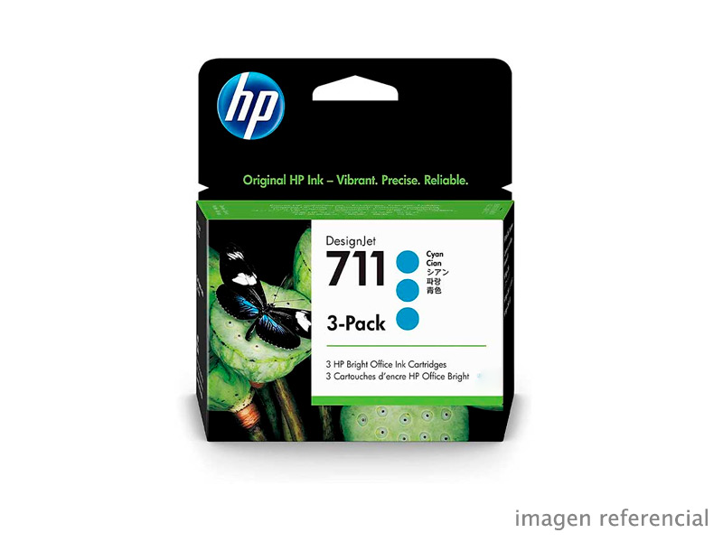 CZ134A Tinta HP 711 CZ134A Cian 3 Pack 29 ml