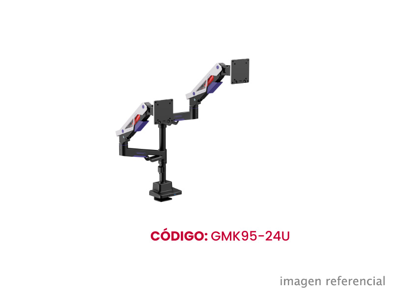 GMK95-24U Brazo doble Koreano para 2 monitores de 24 a 57 pulgadas GMK95-24U