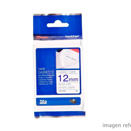 Cinta Brother TZe-FA3 12 mm azul marino sobre blanco 3 m