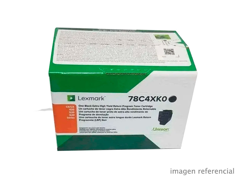 78C4XK0 Toner Lexmark 78C4XK0 Extra High Black 8500 páginas