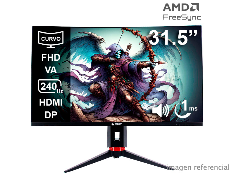 FVCTE3219G Monitor curvo gamer TEROS TE-3219G 31.5 pulgadas Full HD VA 240 Hz 1 ms FVCTE3219G