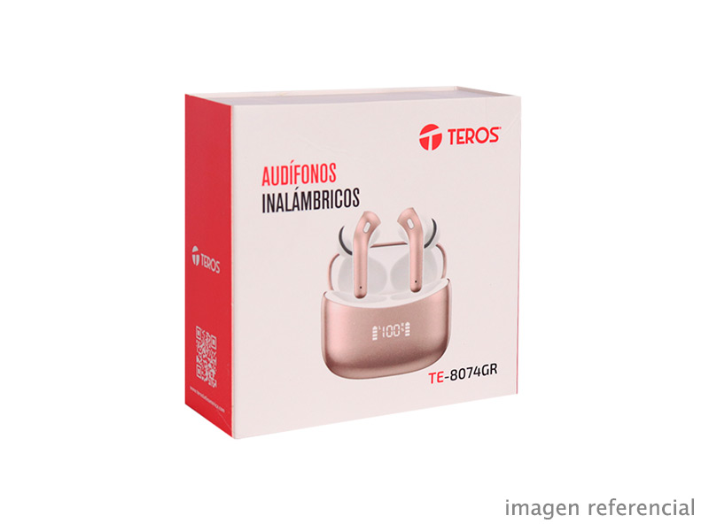 TE-8074GR Audífonos inalámbricos TEROS TE-8074GR Bluetooth 5.3 TWS Rosa Dorado