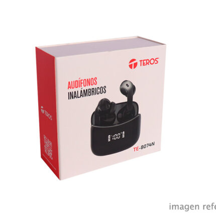 Audífonos inalámbricos TWS TEROS TE-8074N Bluetooth 5.3 con pantalla digital y USB