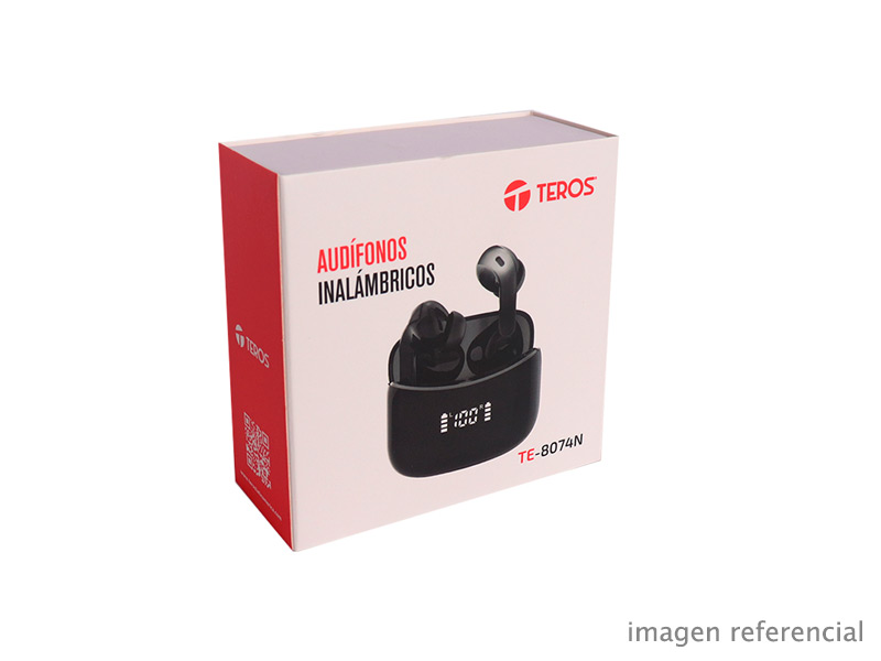 TE-8074N Audífonos inalámbricos TWS TEROS TE-8074N Bluetooth 5.3 con pantalla digital y USB